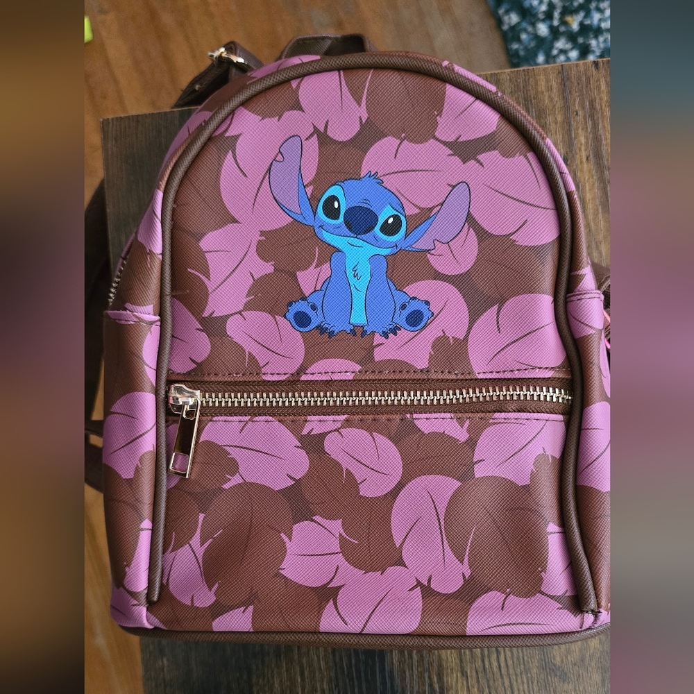 Stitch Mini Backpack - Brown and Pink